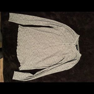 Mens size large wings and horns long sleeve Henley in heathered grey.